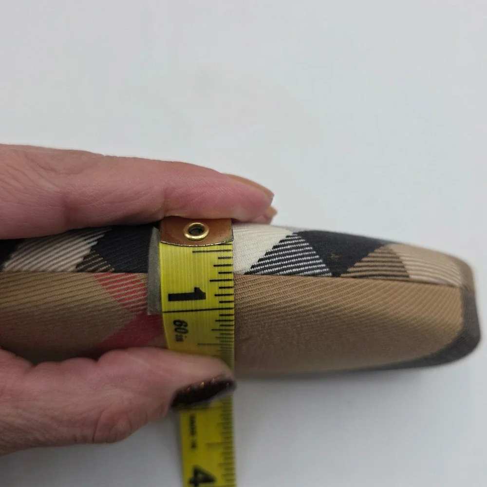 Burberry‎ Nova Check Hard Shell Sunglass Eyeglass Case Beige Black Made Italy